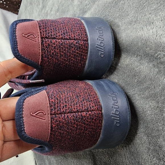 allbirds Men\'s Merino Wool Runners in Burgundy with Navy Trim main image 4
